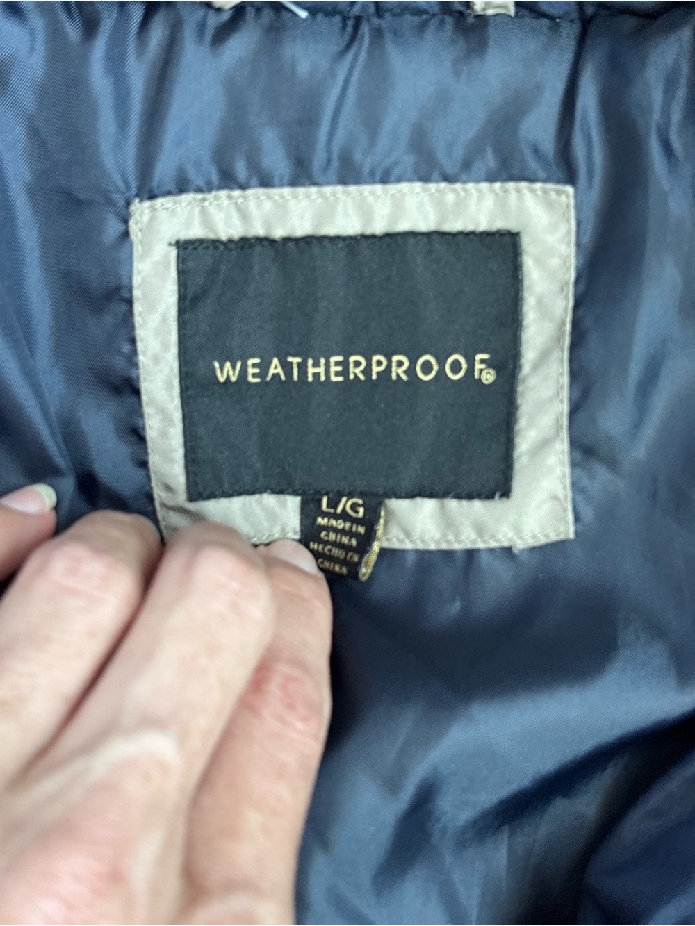 Weatherproof Navy Diamond Quilted Walker Barn Jacket Utility Puffer Coat Large - Picture 4 of 15